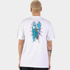 Santa Cruz Meek Pinstripe Slasher T Shirt  White