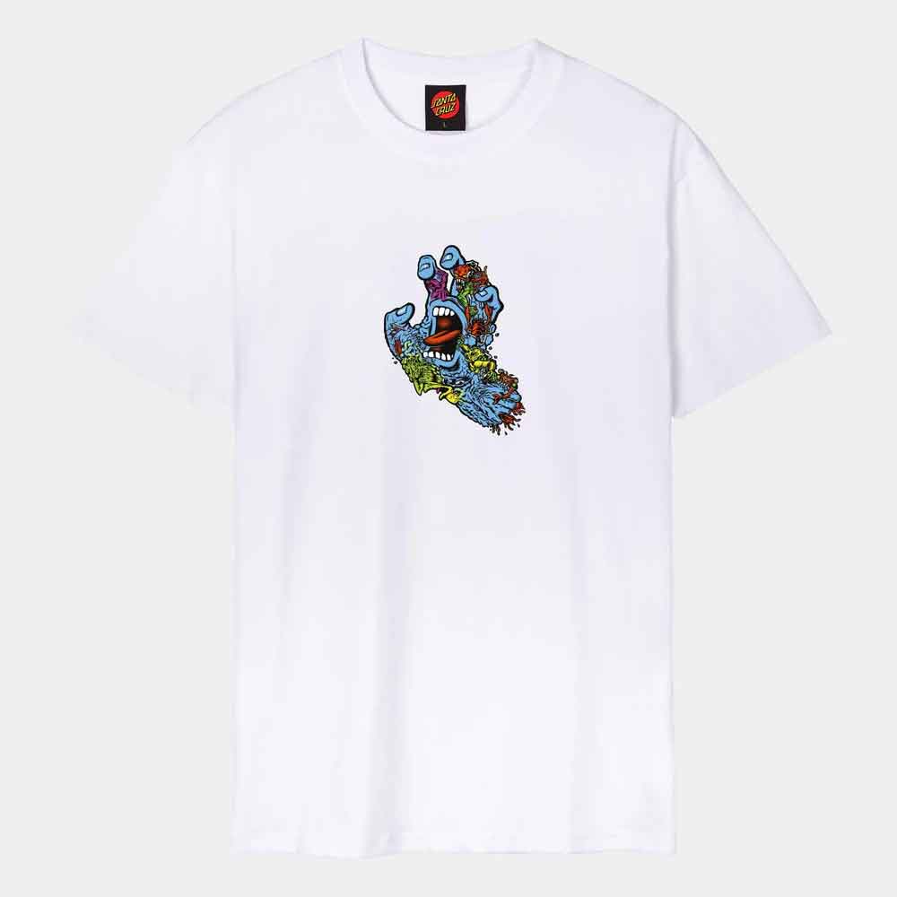 Santa Cruz Roskopp Screaming Five Front T-Shirt White