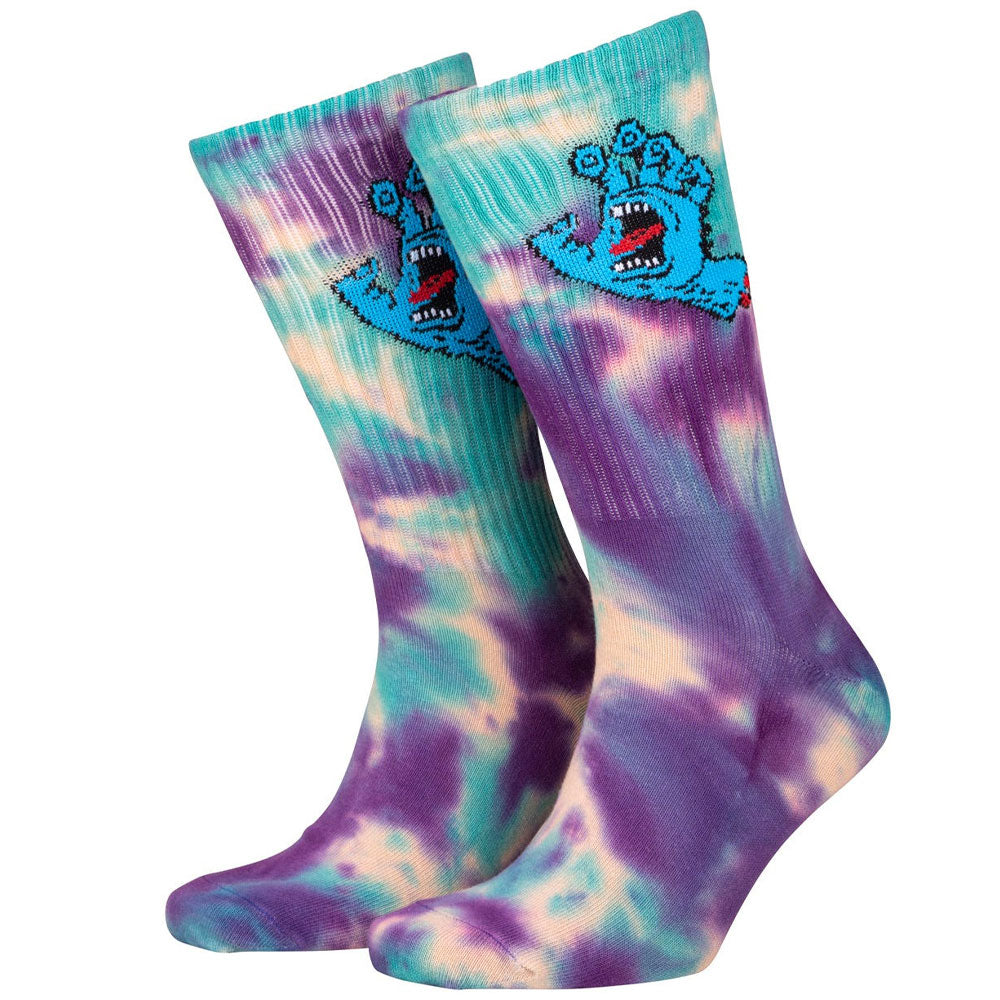 Santa Cruz Screaming Hand Tie Dye Socks. UK Size 8-11