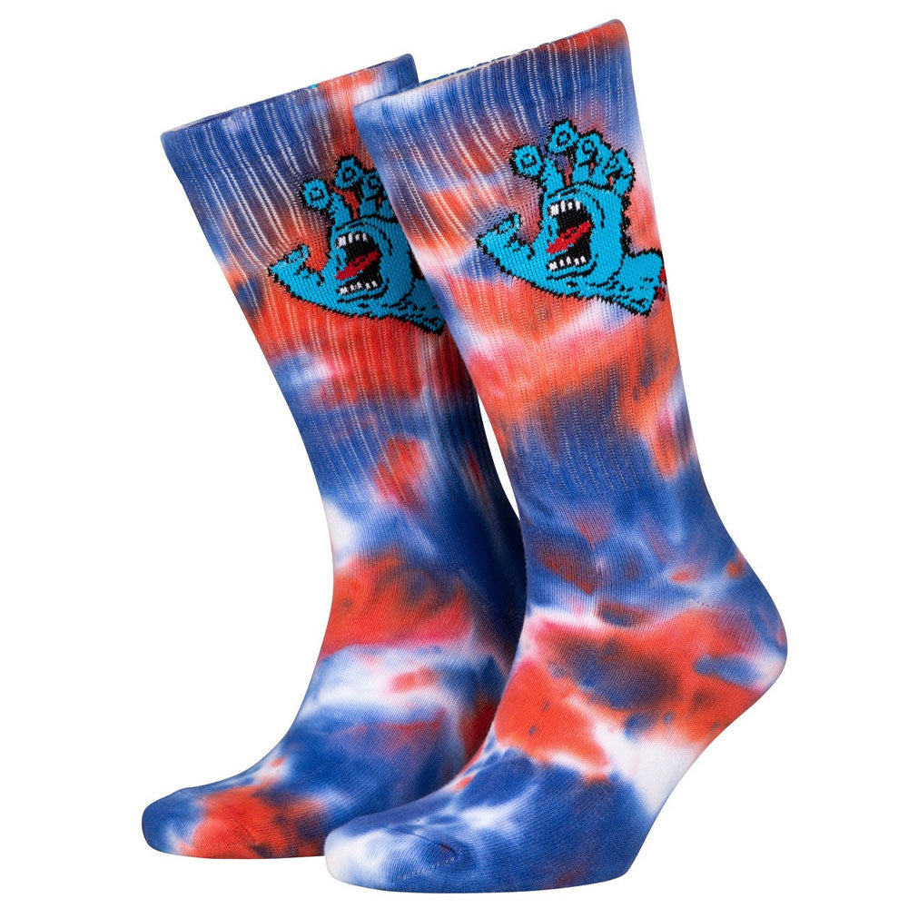 Santa Cruz Screaming Hand Tie Dye Socks. UK Size 8-11