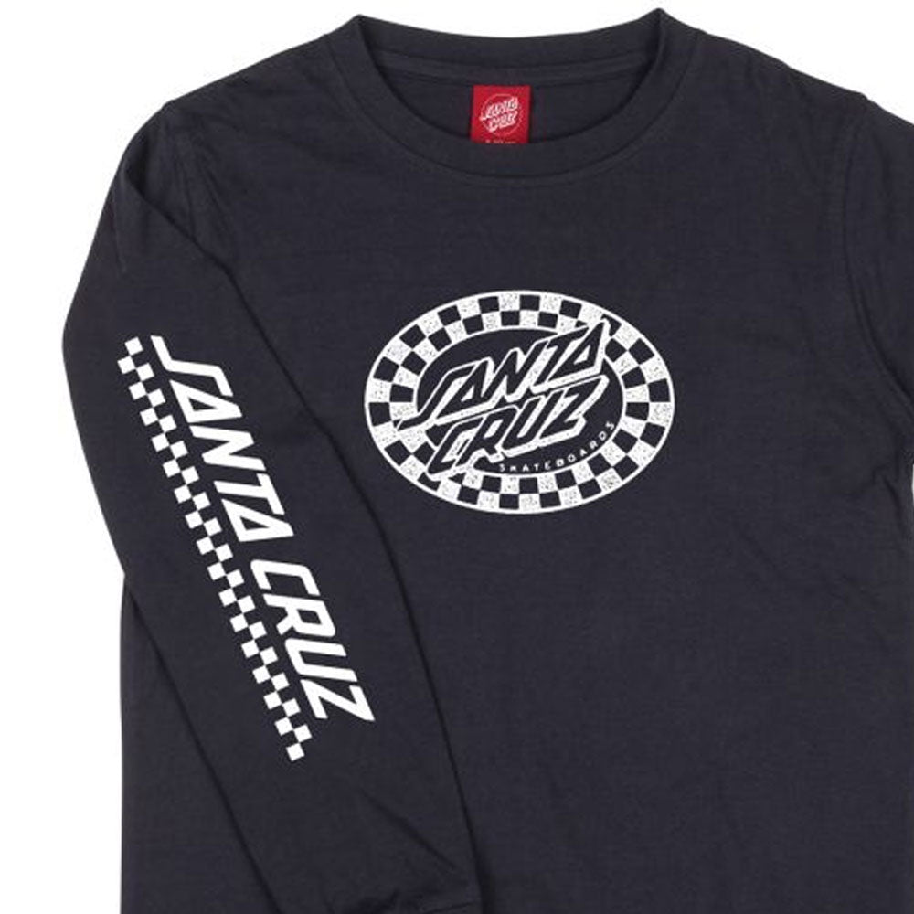 Santa Cruz Youth Check Oval Mono Front Long Sleeve T-Shirt
