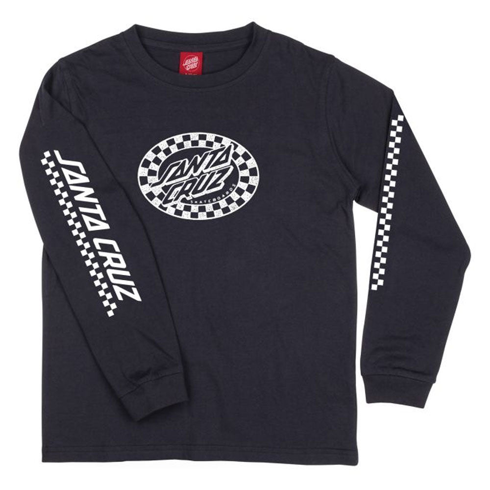Santa Cruz Youth Check Oval Mono Front Long Sleeve T-Shirt