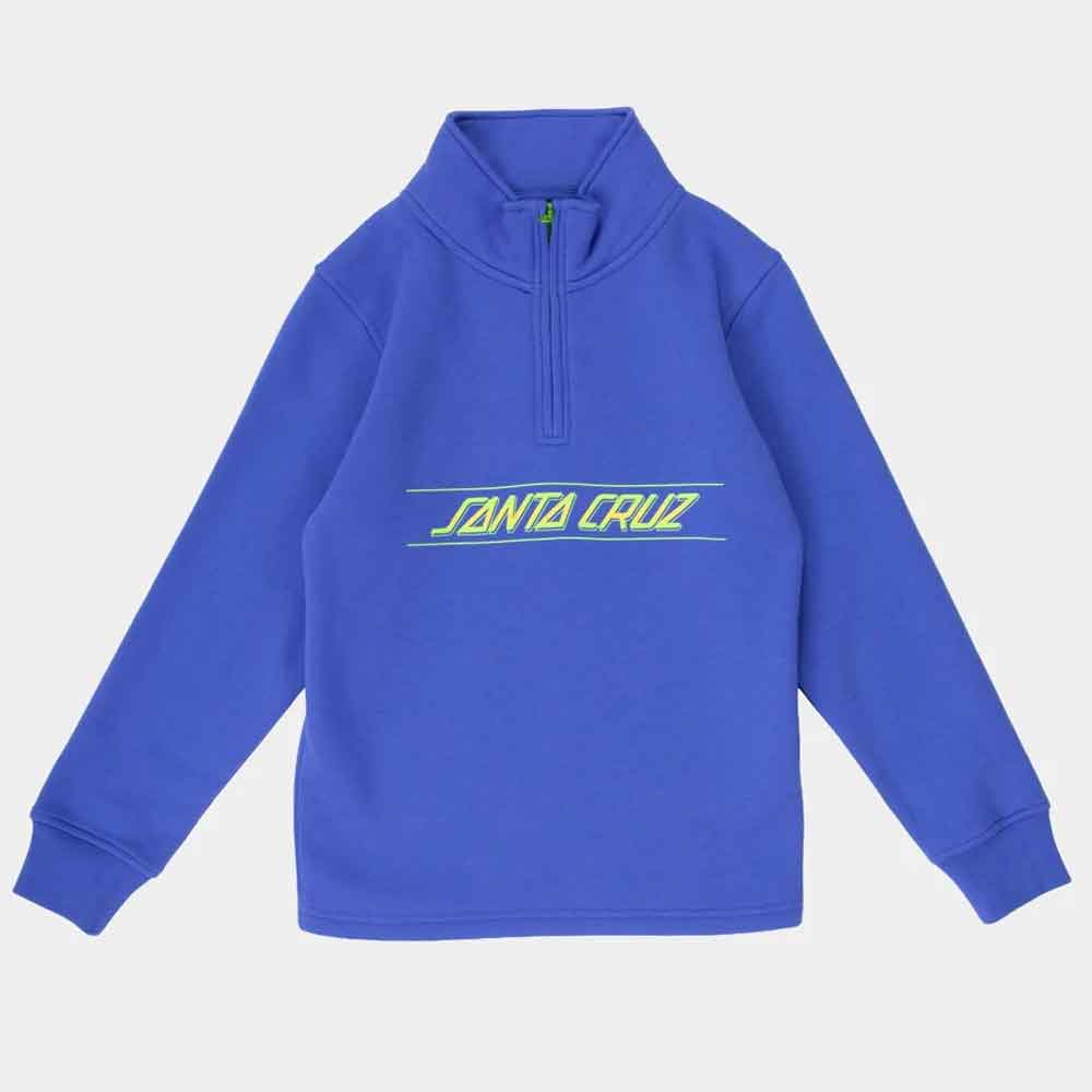 Santa Cruz Youth Classic Fade 1/4 Zip Crew  Sapphire