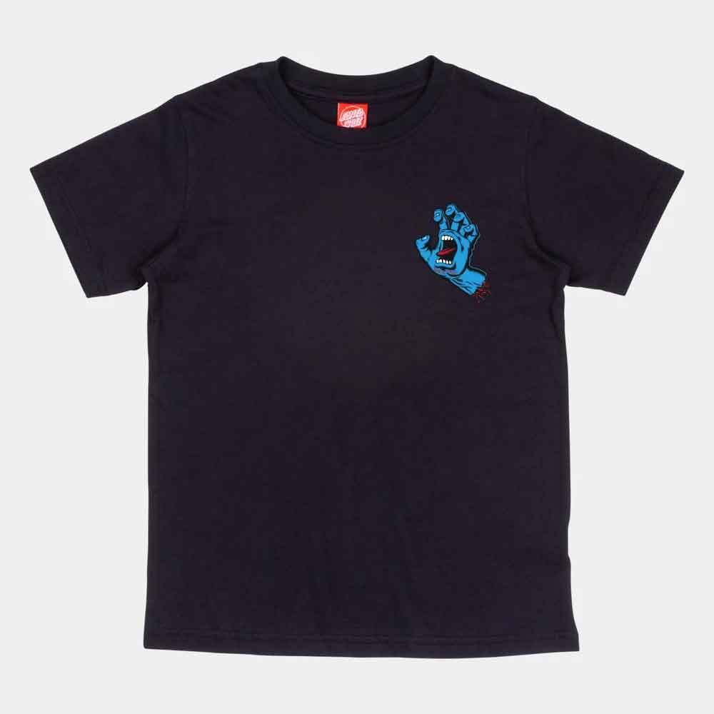 Santa Cruz Youth Screaming Hand Chest T Shirt  Black