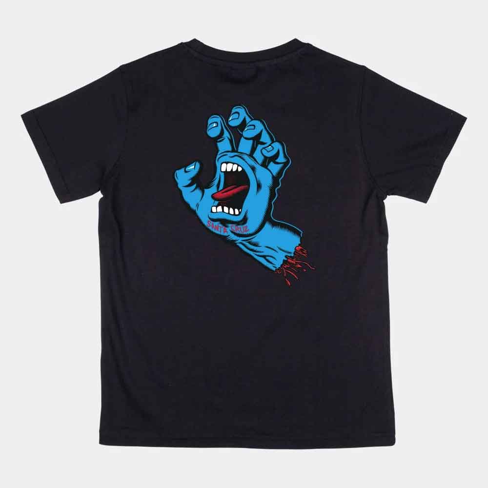 Santa Cruz Youth Screaming Hand Chest T Shirt  Black