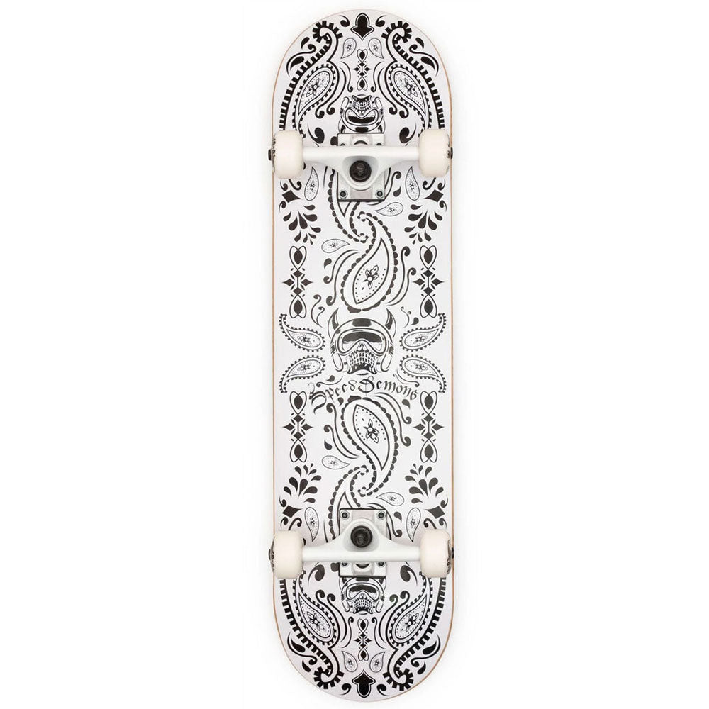 Speed Demons Bandana 7.75" Black / White Complete Skateboard