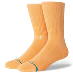 Stance Icon Washed Crew Socks - Peach