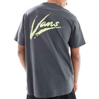 Vans Brush Script Loose Fit T Shirt Asphalt