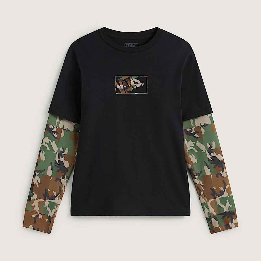 Vans Camo Twofer Longsleeve T Shirt Black