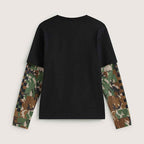Vans Camo Twofer Longsleeve T Shirt Black