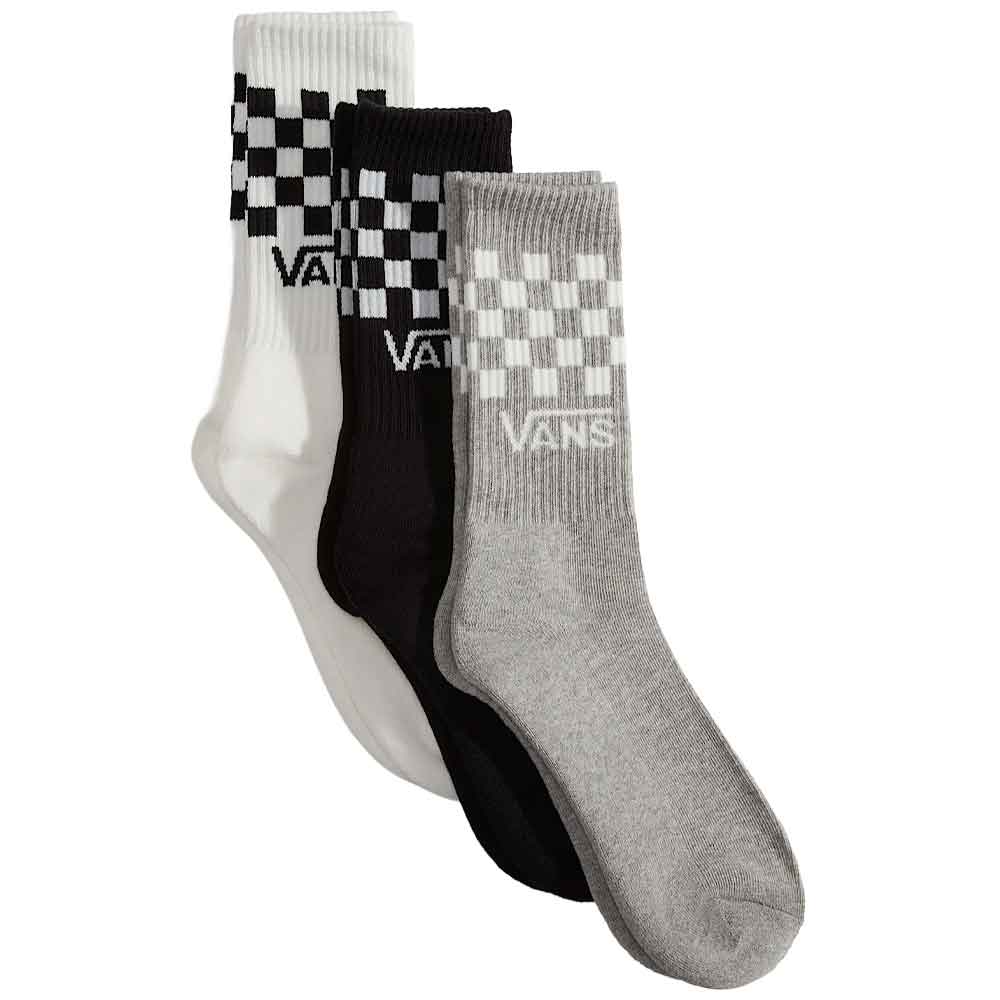 Vans Classic Check Crew Socks Black/White 3 Pack
