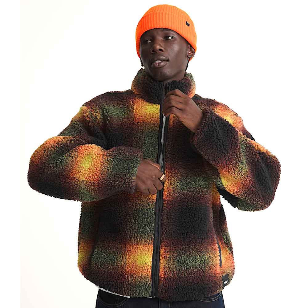 Vans Heights Sherpa Full Zip Black/Herritage Mustard Hoody