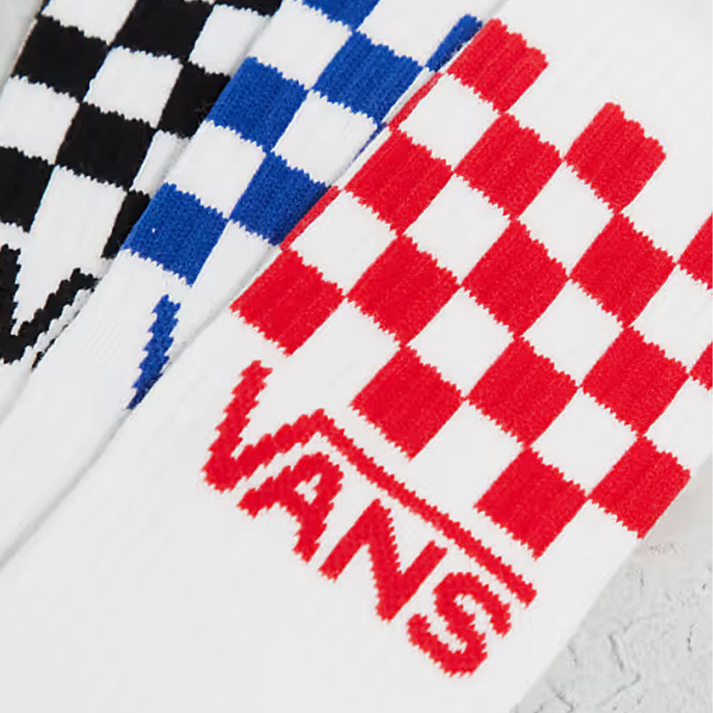 Vans Junior Classic Check Crew Checkerboard White Socks