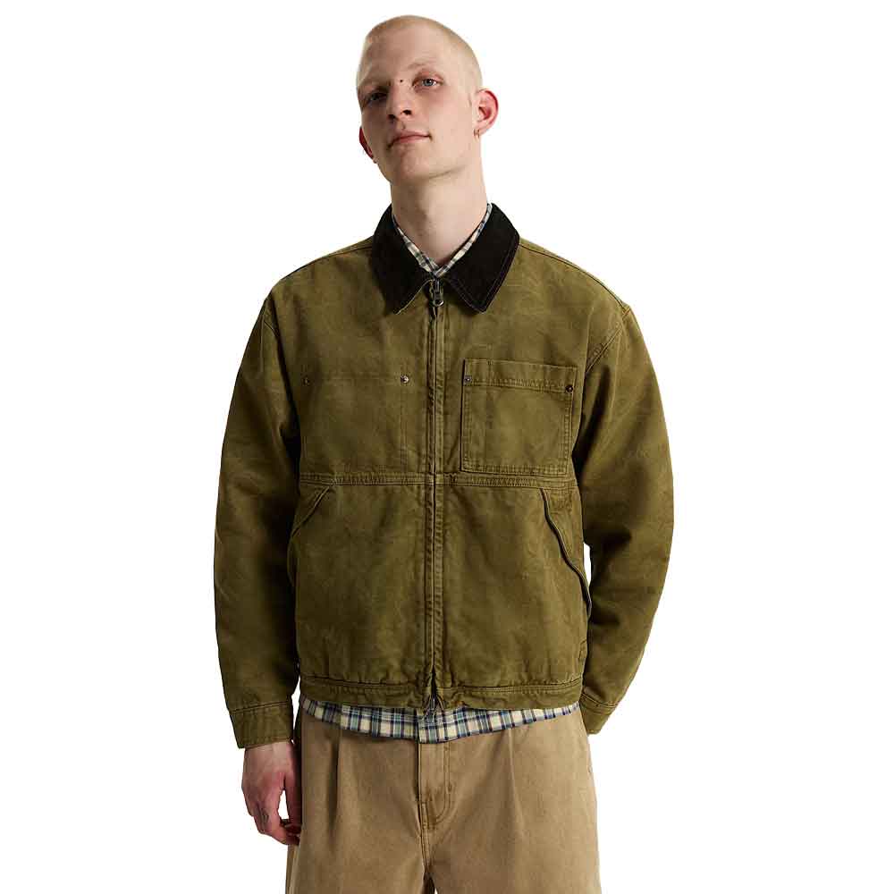 Vans Nico Cropped Chore Canvas Jacket Olive Brown