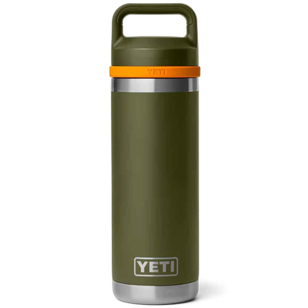 Yeti Rambler 18oz Bottle With Chug Cap Olive King Crab Orange