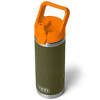 Yeti Rambler 18oz Colour Straw Bottle Olive King Crab Orange