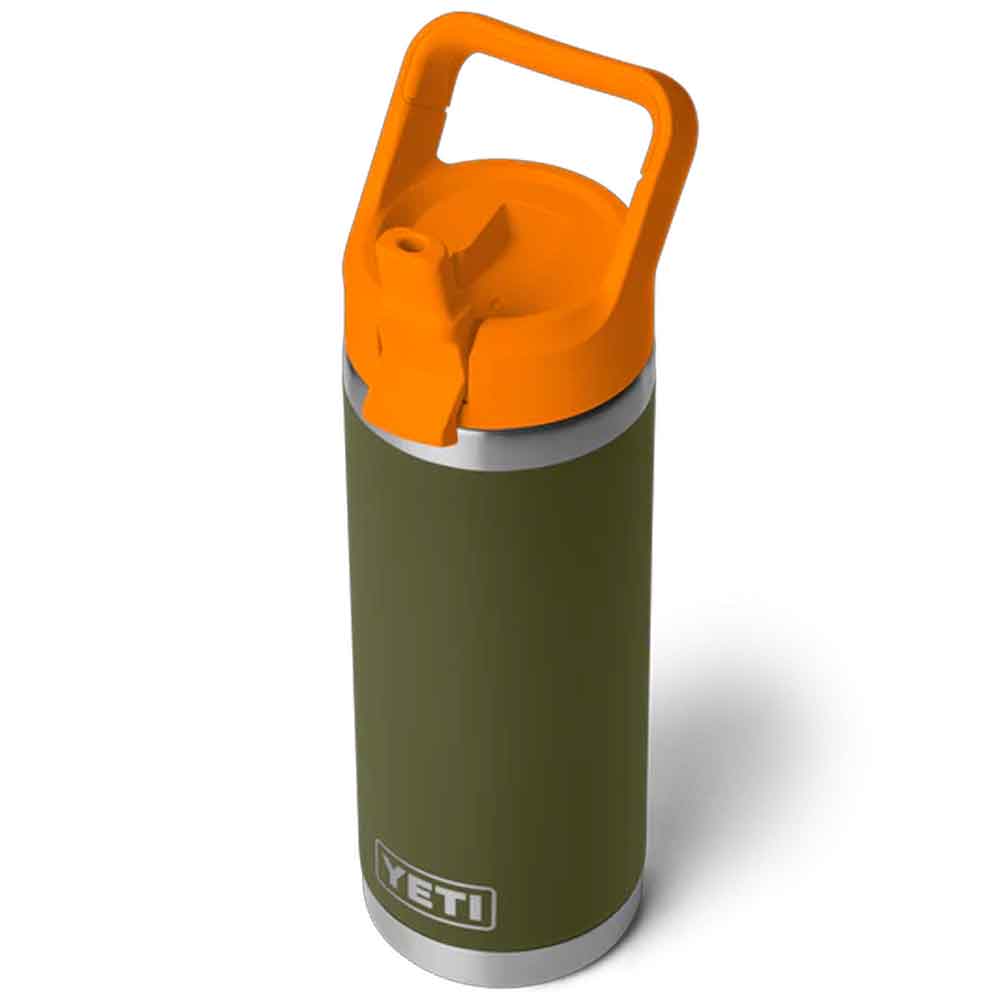 Yeti Rambler 18oz Colour Straw Bottle Olive King Crab Orange