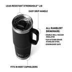 Yeti Rambler 20 Oz Travel Mug - Black