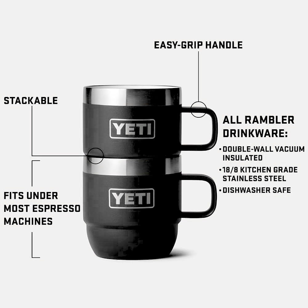 Yeti Rambler 6oz Stackable Mug x 2 - Black