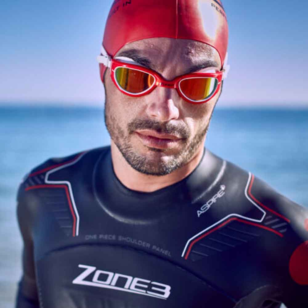 Zone3 Attack Polarised Swim Goggles Red White
