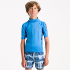 C-Skins Junior NuWave Rash X Vest - Cyan/Slate/Multi