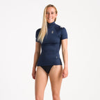 C-Skins Womens NuWave Rash X Turtle Neck Vest - Bluestone/White