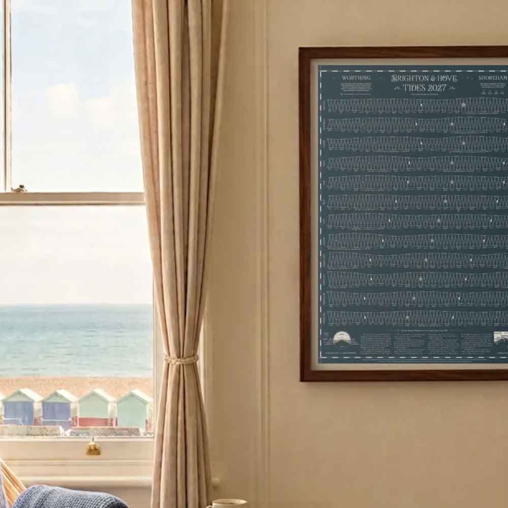 Beach of Brighton 2027 Tide Poster Blue