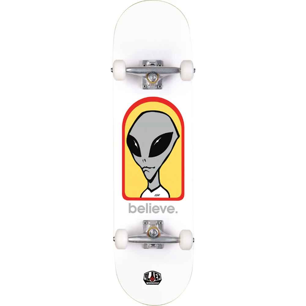 Alien Workshop 8" Believe White Complete Skateboard