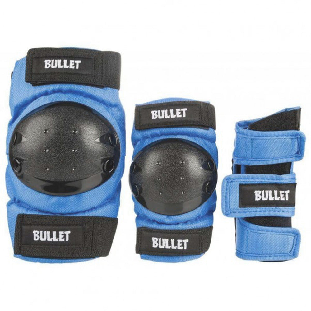 Bullet Triple Skateboard Pad Set blue