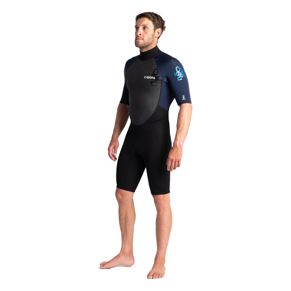 C-Skins Element 3/2mm Shortie Wetsuit  - Black/Slate/Cyan