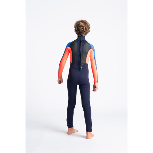 C-Skins Junior Element 3/2 Wetsuit -Slate Navy/Flo Red/Blue Tie