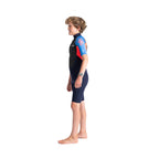 C-Skins Junior Element 3/2mm Shortie -Slate Navy/Flo Red/Blue Tie