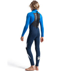 C-Skins Junior Legend 4/3mm Back Zip Wetsuit-Bluestone/Cyan/White