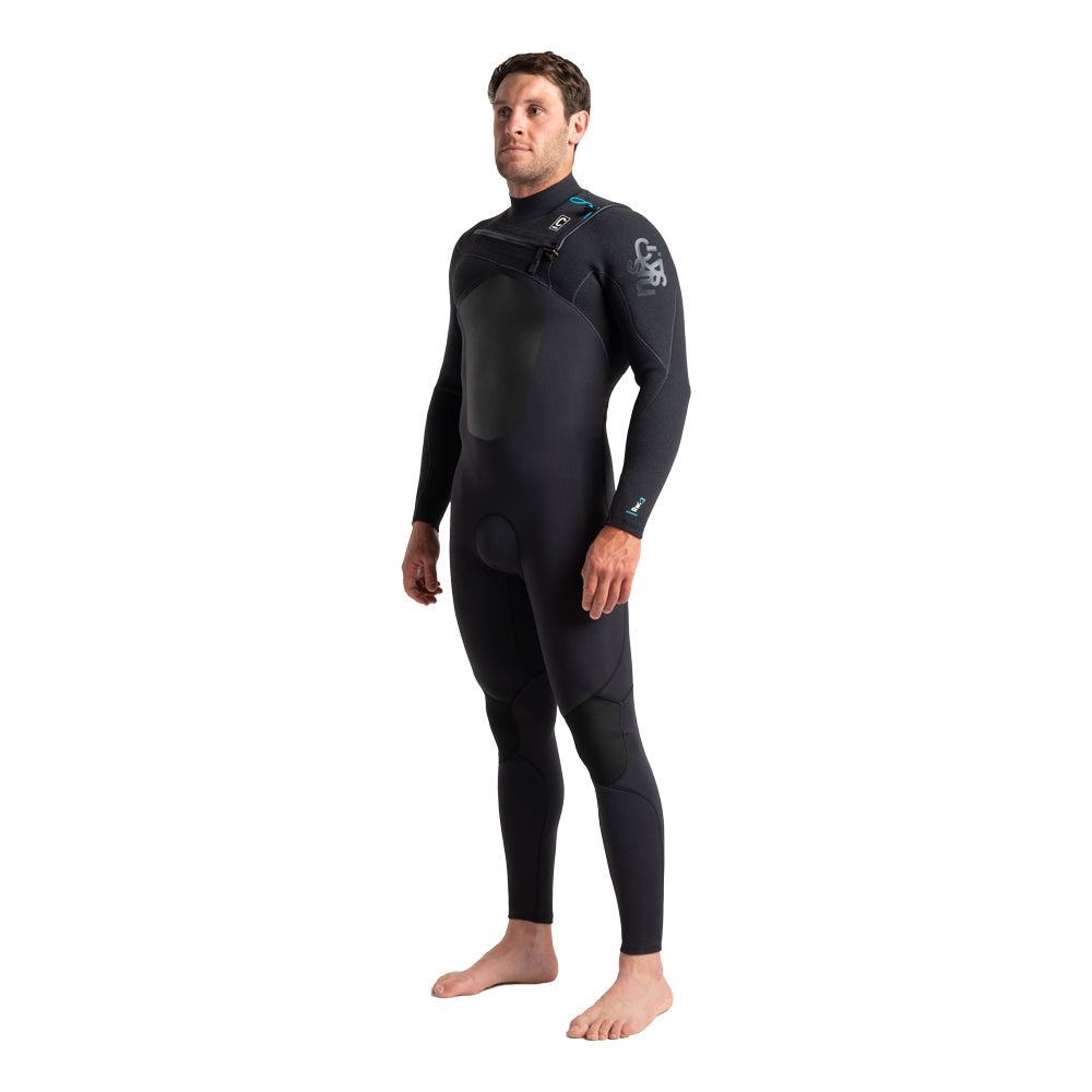 C-Skins ReWired 4/3mm CZ Wetsuit  - Anthracite/Black X/Ultra Cyan