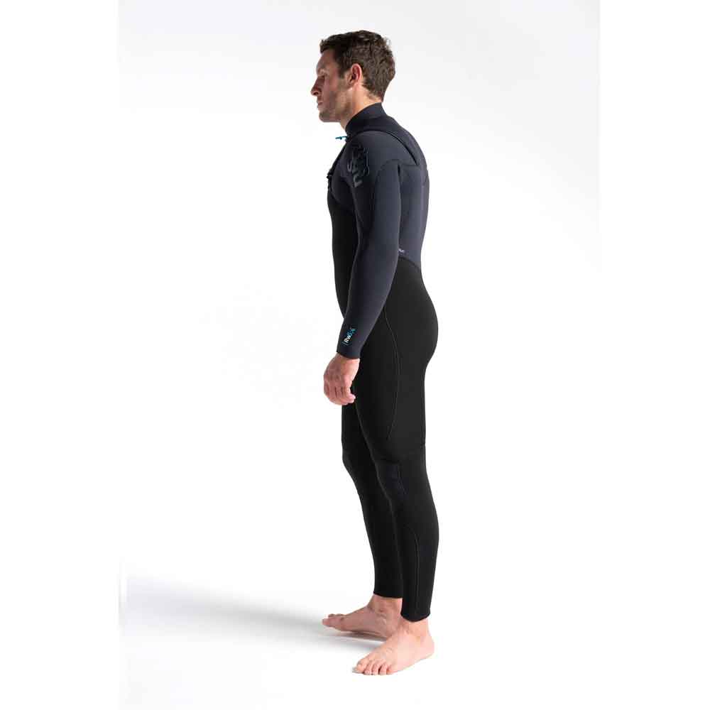 C Skins ReWired 5/4mm C/Z Winter Wetsuit-Black/Black X/Ultra Cyan