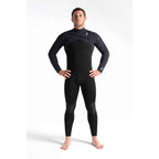 C Skins ReWired 5/4mm C/Z Winter Wetsuit-Black/Black X/Ultra Cyan