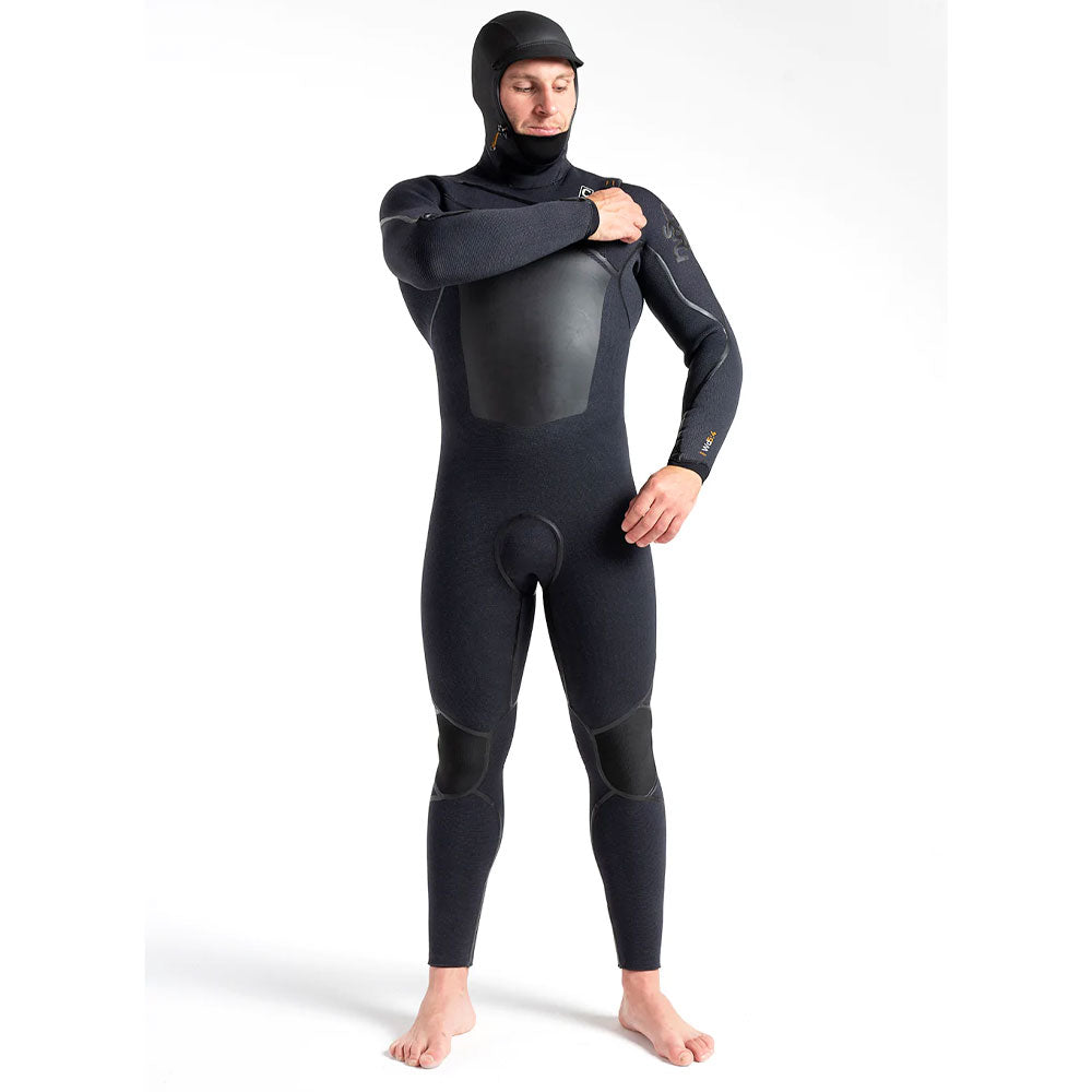 C-Skins Wired 5/4 LQS Hooded CZ Wetsuit -Black X/Black X/Saffron