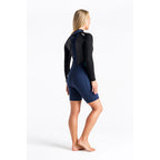 C Skins Womens Element 3/2mm LS Shortie - Bluestone/Black/Cyan