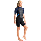 C Skins Womens Element 3/2mm Shorti Wetstuit - Black/Slate/Azure
