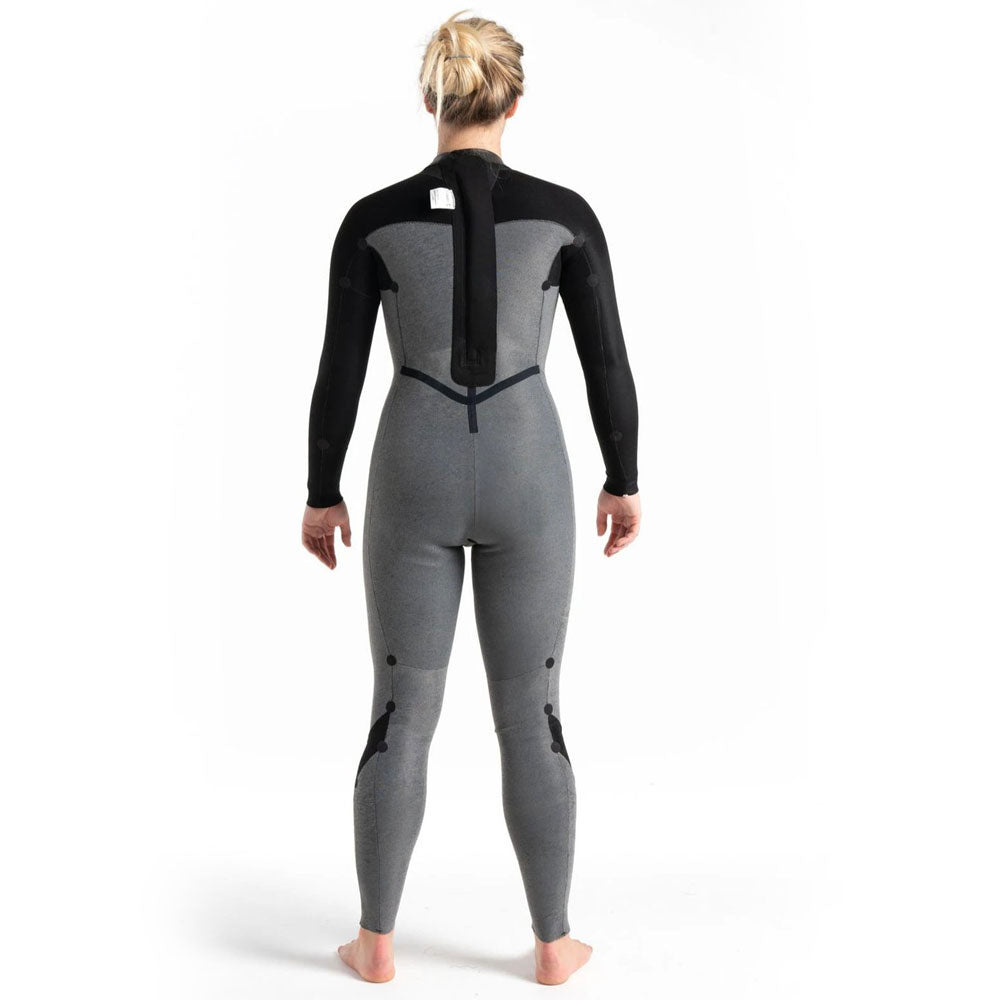 C-Skins Womens Solace 3/2mm BZ Wetsuit-Raven Black/Unity/GreenAsh