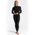 C-Skins Womens Solace 3/2mm BZ Wetsuit-Raven Black/Unity/GreenAsh