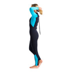 C Skins Womens Surflite 3/2mm BZ Wetsuit - Raven Blk/Cyan/Azure
