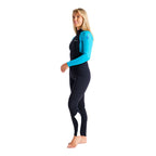 C Skins Womens Surflite 3/2mm BZ Wetsuit - Raven Blk/Cyan/Azure
