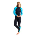 C Skins Womens Surflite 3/2mm BZ Wetsuit - Raven Blk/Cyan/Azure