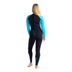 C Skins Womens Surflite 3/2mm BZ Wetsuit - Raven Blk/Cyan/Azure