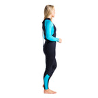 C Skins Womens Surflite 3/2mm BZ Wetsuit - Raven Blk/Cyan/Azure