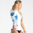 C-Skins Womens UV Skins Premium Rash Vest  - White/Tropical