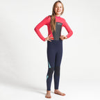 C Skins Junior Legend 4/3 Back Zip Full Wetsuit  - Slate/Coral/Ic