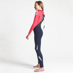 C Skins Junior Legend 4/3 Back Zip Full Wetsuit  - Slate/Coral/Ic