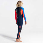 C-Skins Junior Element 3/2mm BZ Full Wetsuit - Navy/Flo Red/Cyan